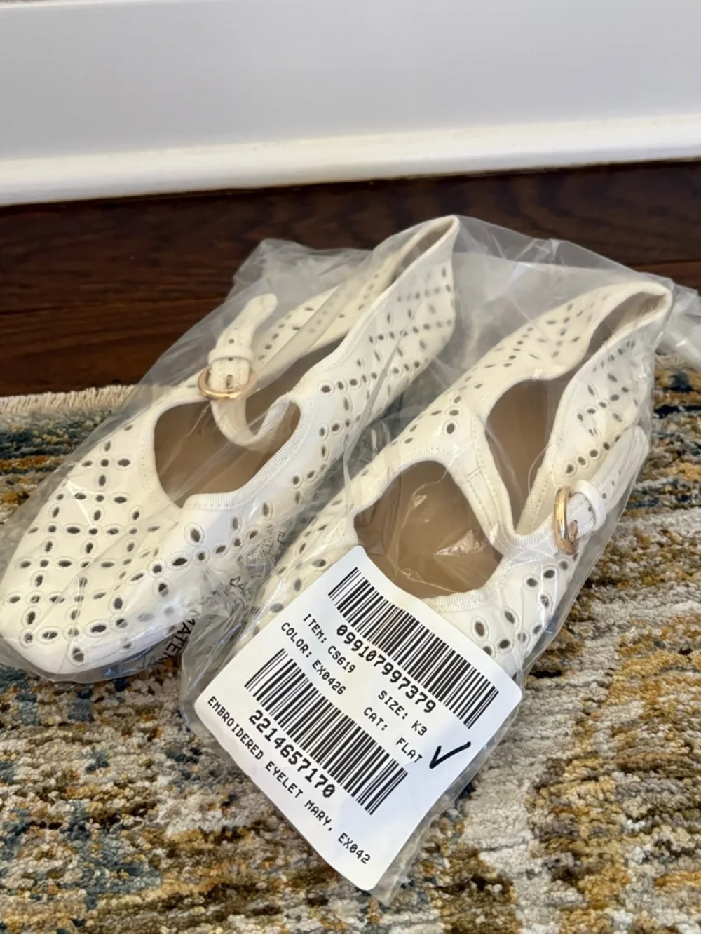 J. Crew Crewcuts Girls' Embroidered Eyelet Mary Janes White